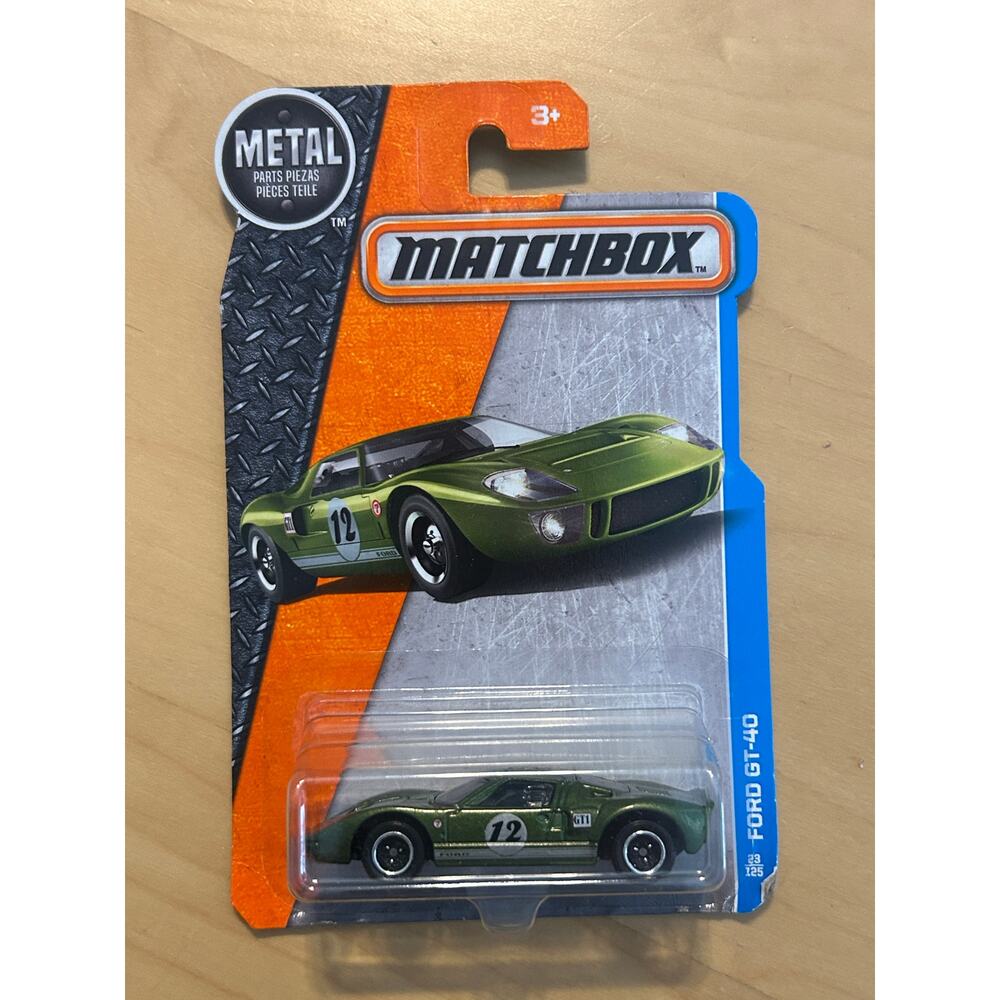 Matchbox Ford GT-40 Green Diecast Car New in Package Collectible